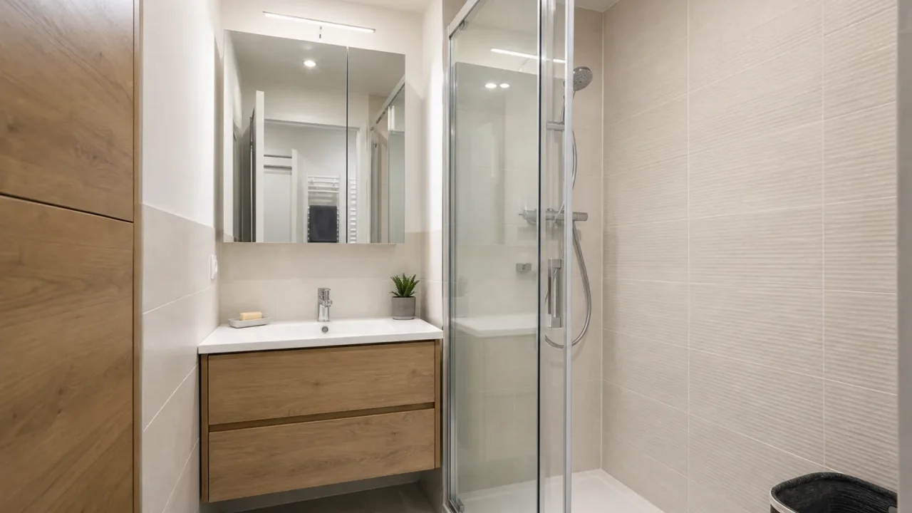 Optimiser une petite salle de bain avec une paroi de douche 80 cm