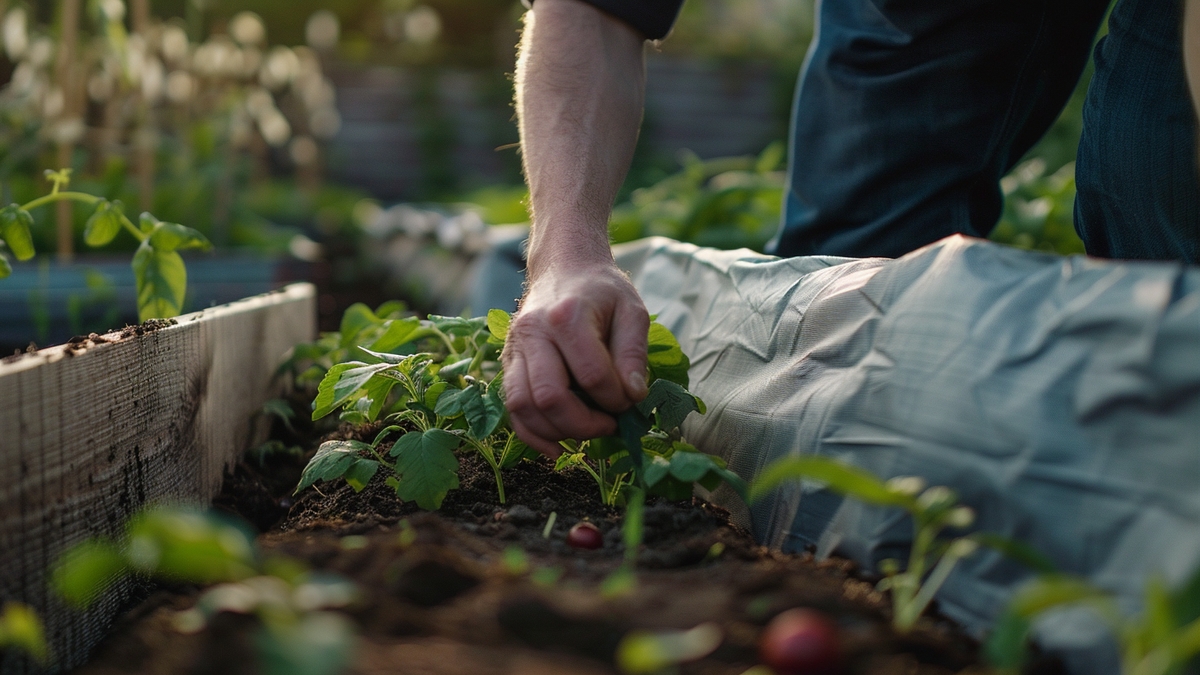 Installer un potager en carré sur la pelouse