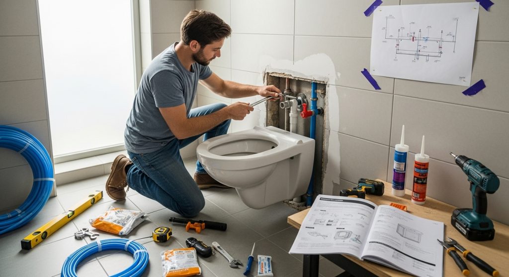 Comment installer un WC suspendu : Guide complet avec schémas