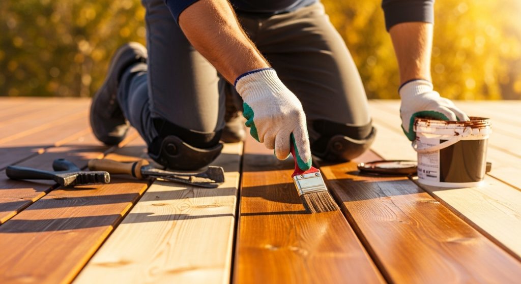 Entretien d'une terrasse en bois : calendrier annuel des traitements