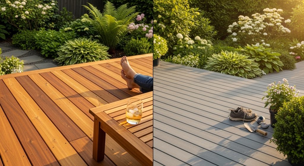 Terrasse en bois composite ou bois naturel : comparatif détaillé