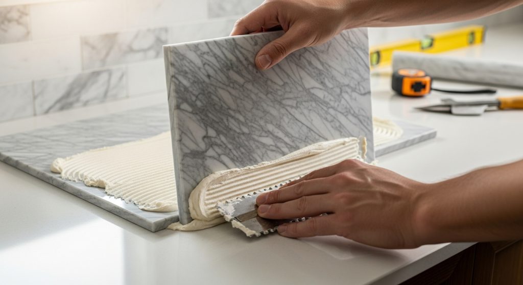 Coller du marbre sans faux pas : ce qu’il faut savoir avant de se lancer