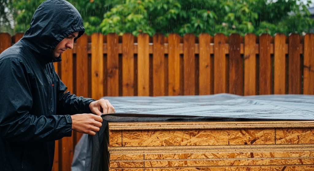OSB et pluie : comment protéger vos panneaux en extérieur ?